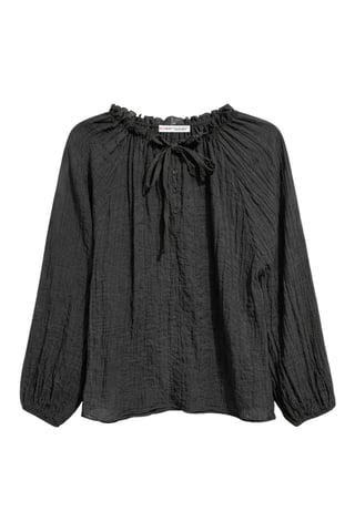 Crew Neck Blus med Knutdetalj