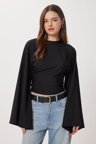 Crew Neck Long Sleeve Blouse