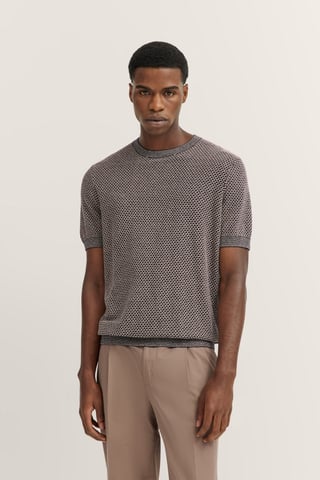 Bugatti Herren Strick-Shirt mit Wabenstruktur