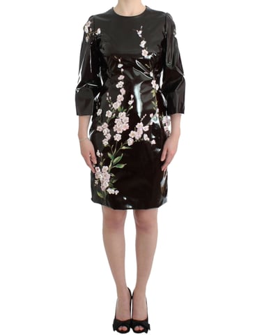 Floral Patent Leather Dress