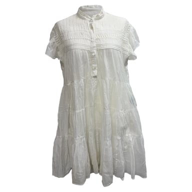 Isabel Marant Étoile Lanikaye Mini Jurk in Witte Katoen