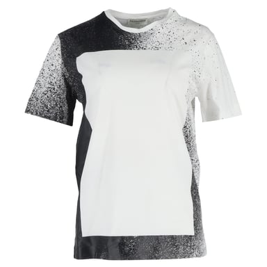 Balenciaga Splash-Effect Crewneck T-Shirt in Black and White Cotton