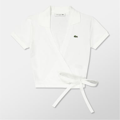Women's Lacoste Slim Fit Short Sleeve Shirt in Flour