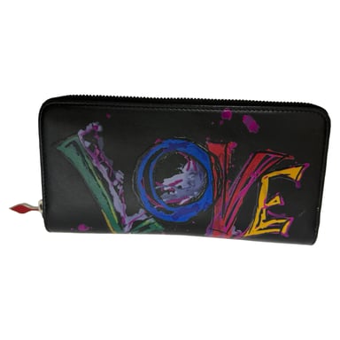 Christian Louboutin Panettone Loubitag Wallet in Black Leather