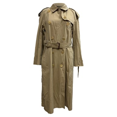 Burberry Dubbellaagse Gecinstructeerde Trenchcoat in Beige Katoen