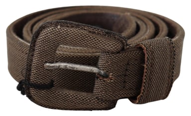 Costume National Brown Leather Logo Buckle Waist Belt