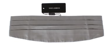 Dolce Gabbana Cummerbund Pleated Silk Gray