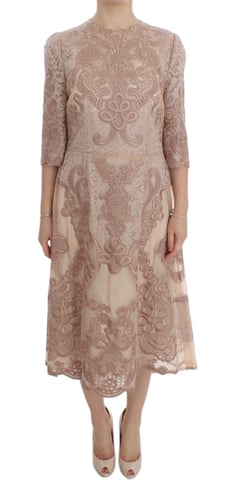 Lace Midi Dress 34 Sleeve Style