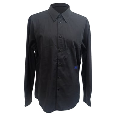 Burberry EKD-Embroidered Shirt in Black Cotton