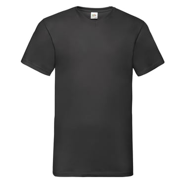 Fruit Of The Loom Mens Valueweight V Neck T-Shirt (Black)