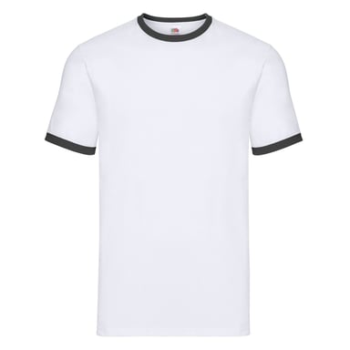 Fruit Of The Loom Mens Ringer T-Shirt (White/Black)