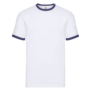 Fruit Of The Loom Mens Ringer T-Shirt (White/Navy)