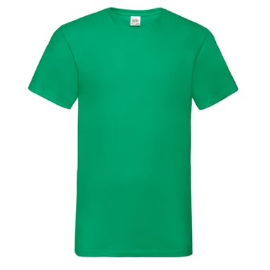 Fruit Of The Loom Mens Valueweight V Neck T-Shirt (Kelly Green)
