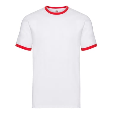 Fruit Of The Loom Mens Ringer T-Shirt (White/Red)