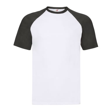 Fruit Of The Loom Mens Valueweight Baseball T-Shirt (White/Black)
