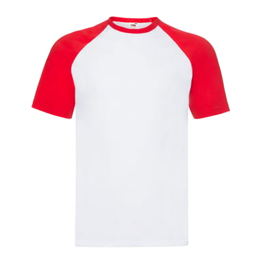 Fruit Of The Loom Mens Valueweight Baseball T-Shirt (White/Red)