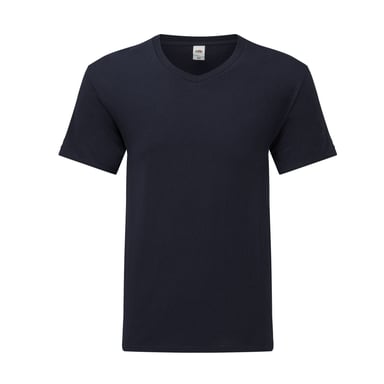 Fruit of the Loom Mens Iconic 150 V Neck T-Shirt (Deep Navy)