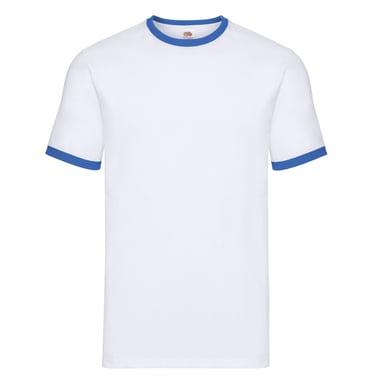 Fruit Of The Loom Mens Ringer T-Shirt (White/Royal Blue)