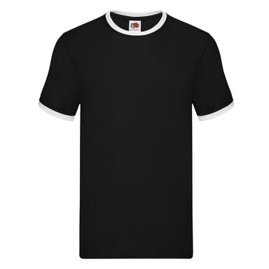 Fruit Of The Loom Mens Ringer T-Shirt (Black/White)