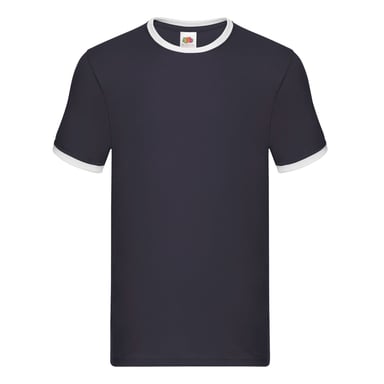 Fruit Of The Loom Mens Ringer T-Shirt (Navy/White)