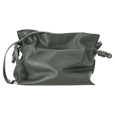 Loewe Medium Flamenco Clutch in Green Nappa leather