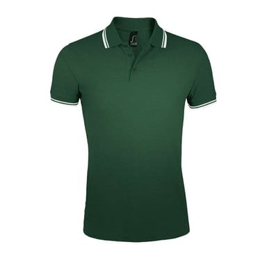 SOLS Mens Pasadena Polo Shirt (Forest Green/White)