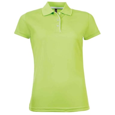 SOLS Womens/Ladies Performer Sports Polo Shirt (Apple Green)