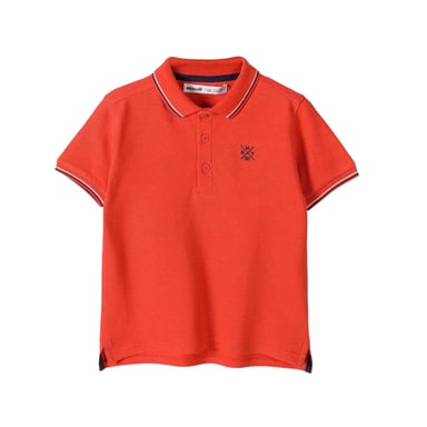 Minoti Baby Boys Contrast Tipped Polo Shirt (Red)