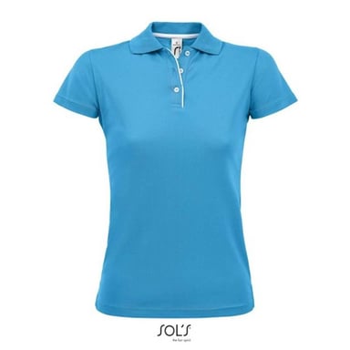SOLS Womens/Ladies Performer Sports Polo Shirt (Aqua)