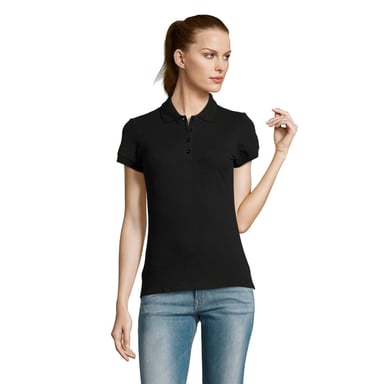 SOLS Womens/Ladies Passion Polo Shirt (Black)