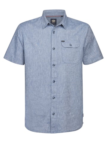 Petrol Industries - Solid Linen Blend Short-Sleeve Shirt Tracker Men - Light Indigo