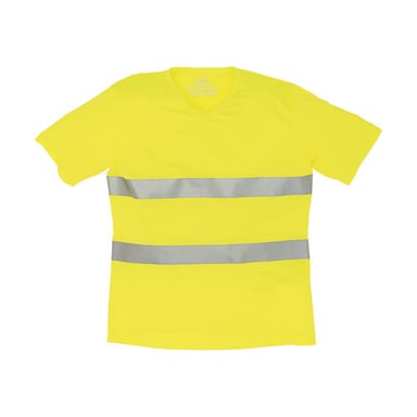 Yoko Mens Fluo Hi-Vis Ultra Light V Neck T-Shirt (Yellow)