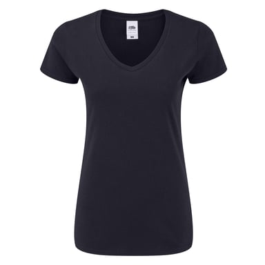 Fruit Of The Loom Womens/Ladies Iconic V Neck T-Shirt (Deep Navy)