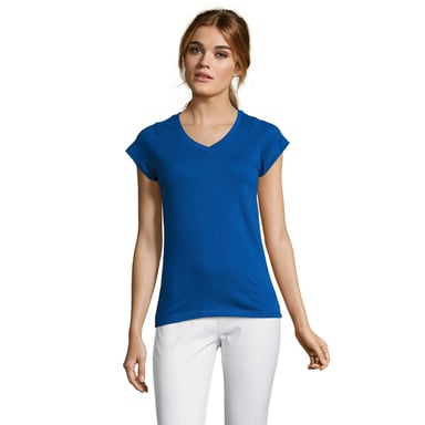 SOLS Womens/Ladies Moon V Neck T-Shirt (Royal Blue)