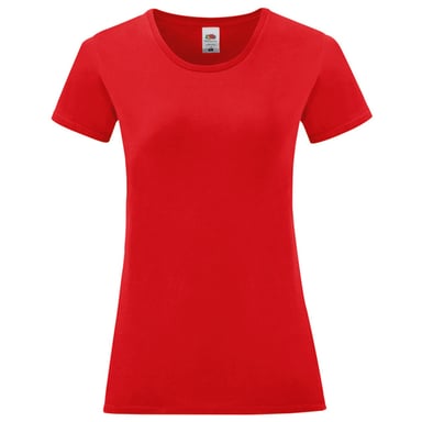 Fruit of the Loom Womens/Ladies Iconic Combed Cotton T-Shirt (Red)