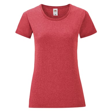 Fruit of the Loom Womens/Ladies Iconic Heather T-Shirt (Heather Red)