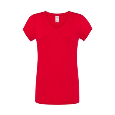 JHK Womens/Ladies Sicilia V Neck T-Shirt (Red)