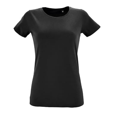 SOLS Womens/Ladies Regent Round Neck Fitted T-Shirt (Deep Black)