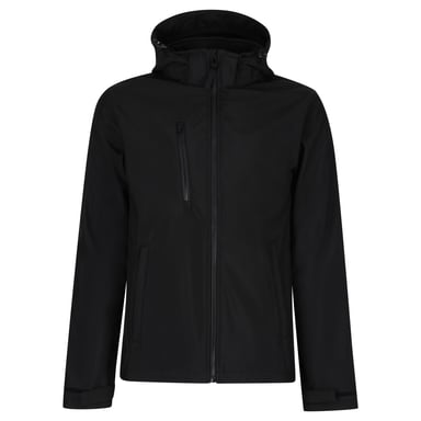 Regatta Mens Venturer 3 Layer Hooded Soft Shell Jacket (Black)