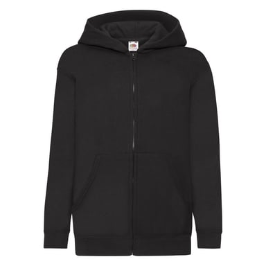 Fruit of the Loom Childrens/Kids Classic Hooded Jacket (Black)