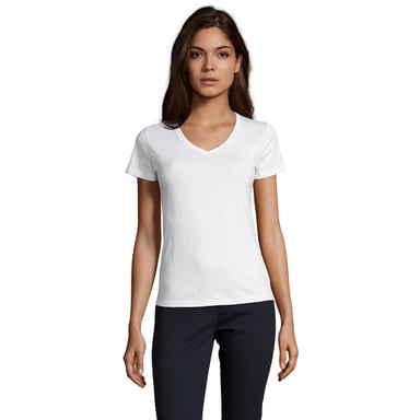 SOLS Womens/Ladies Imperial V Neck T-Shirt (White)
