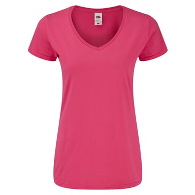 Fruit Of The Loom Womens/Ladies Iconic V Neck T-Shirt (Fuchsia)