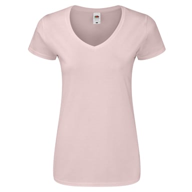 Fruit Of The Loom Womens/Ladies Iconic V Neck T-Shirt (Powder Rose)