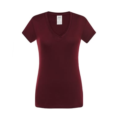 JHK Womens/Ladies Sicilia V Neck T-Shirt (Cardinal)