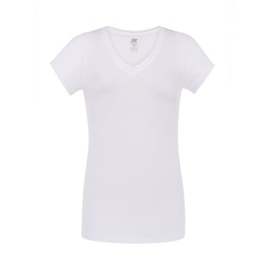 JHK Womens/Ladies Sicilia V Neck T-Shirt (White)