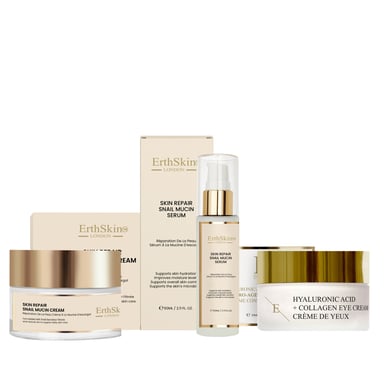 Huidherstel Slakkenmucine Crème 50ml + Huidherstel Slakkenmucine Serum 60ml + Hyaluronzuur + Collageen Pro Age Oogcrème 30ml