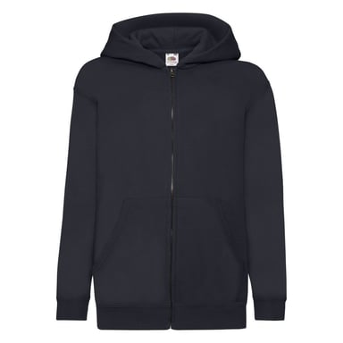 Fruit of the Loom Childrens/Kids Classic Hooded Jacket (Deep Navy)