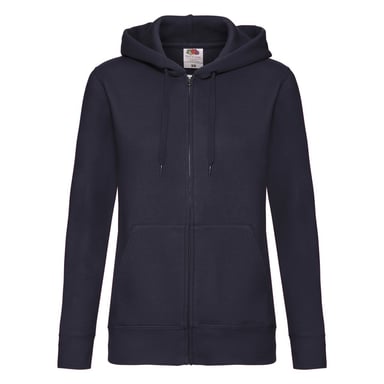 Fruit of the Loom Womens/Ladies Premium Hooded Lady Fit Sweat Jacket (Deep Navy)