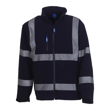 Yoko Mens Fluo Soft Shell Jacket (Navy)