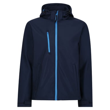 Regatta Mens Venturer 3 Layer Hooded Soft Shell Jacket (Navy/French Blue)